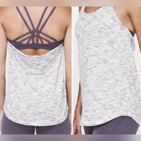 Lululemon Moment to Movement 2-in-1 Tank Spacedye black white/moon size 8 - Picture 1 of 5